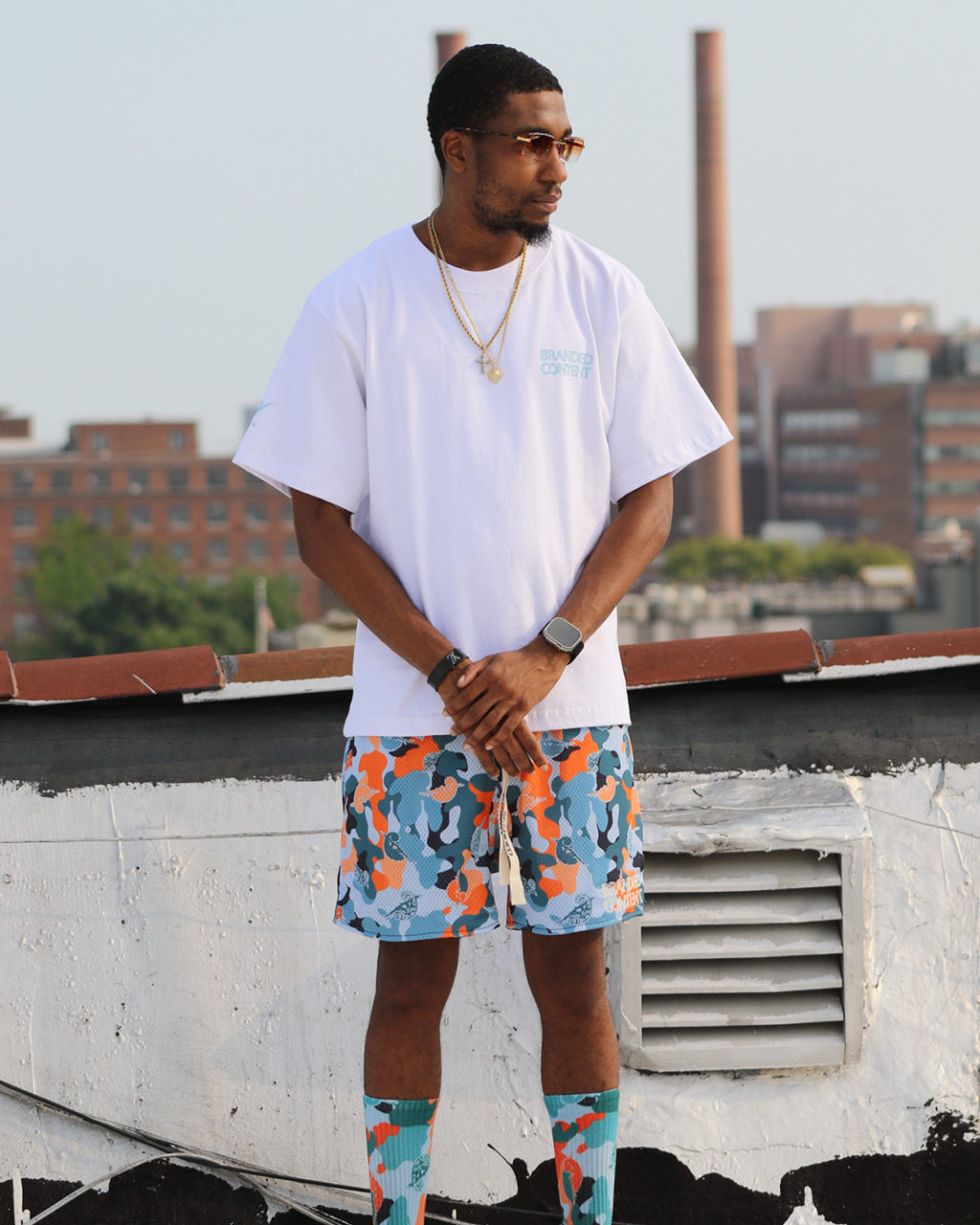 Sunlight Activated Chameleon Tee (Dark Blue-Light Blue-Orange)