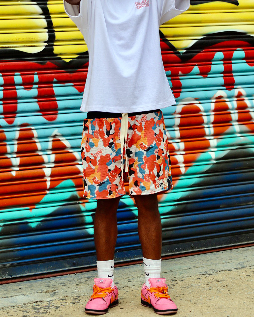 Camouflage Chameleon Mesh Shorts (red)