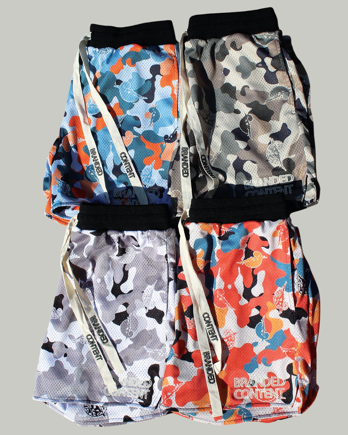 Camouflage Chameleon Mesh Shorts (red)