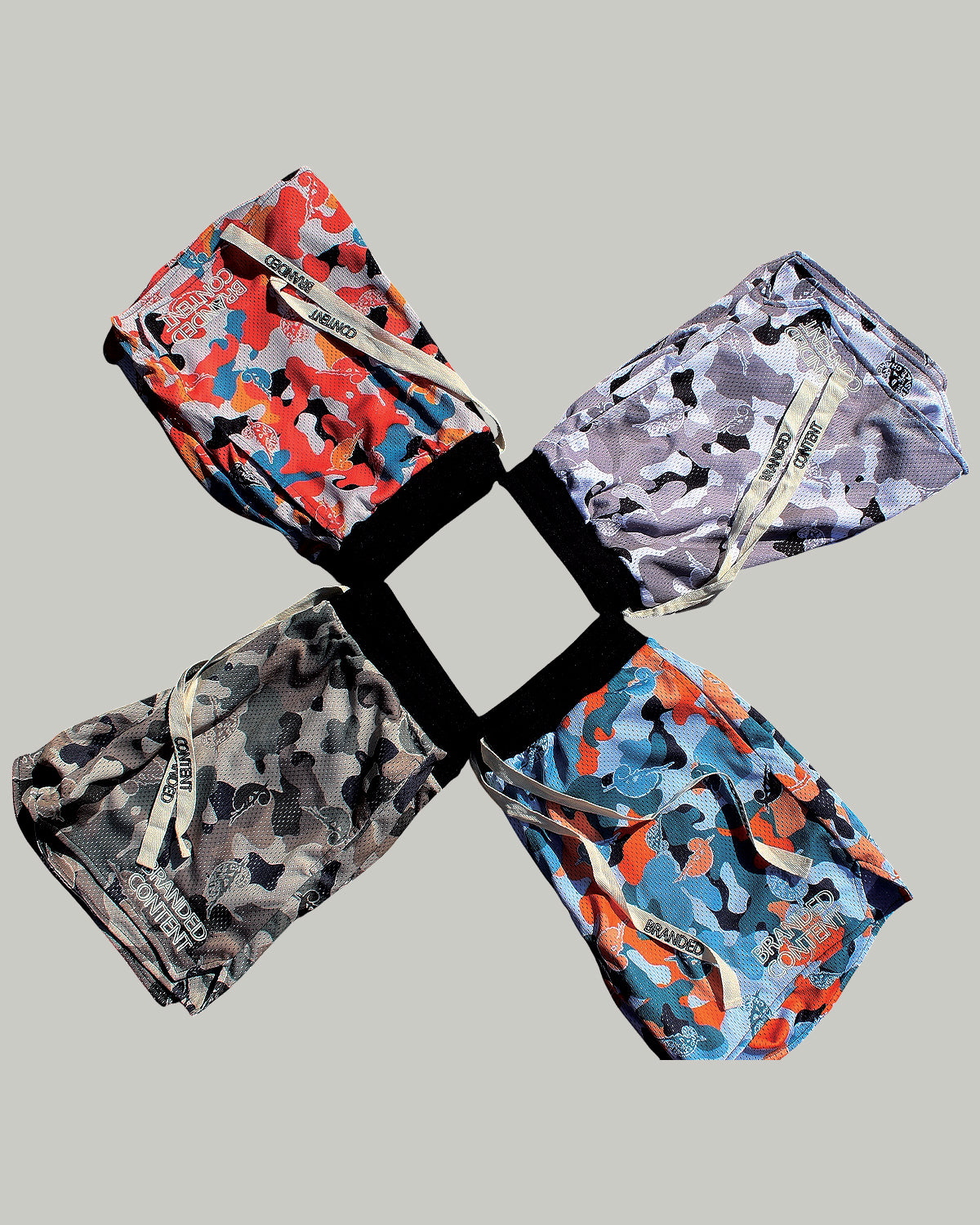 Camouflage Chameleon Mesh Shorts (red)