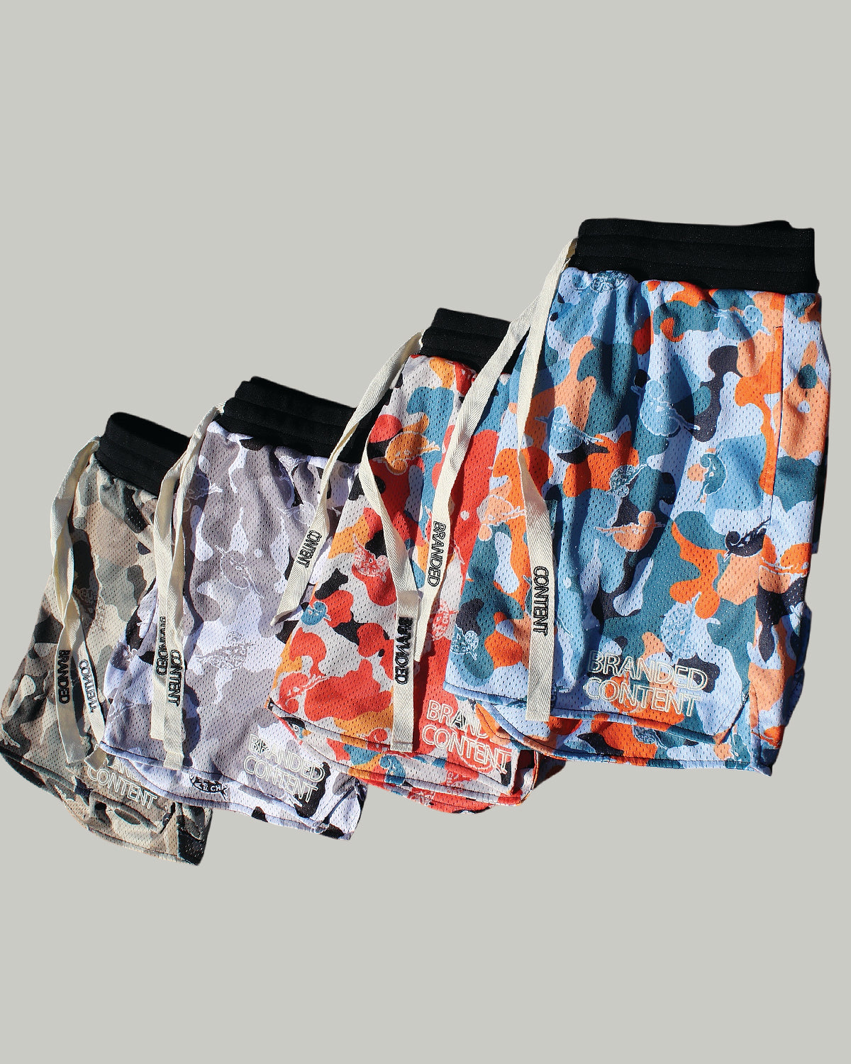 Camouflage Chameleon Mesh Shorts (red)