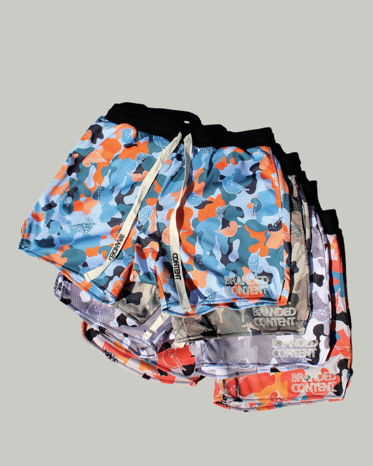 Camouflage Chameleon Mesh Shorts (red)