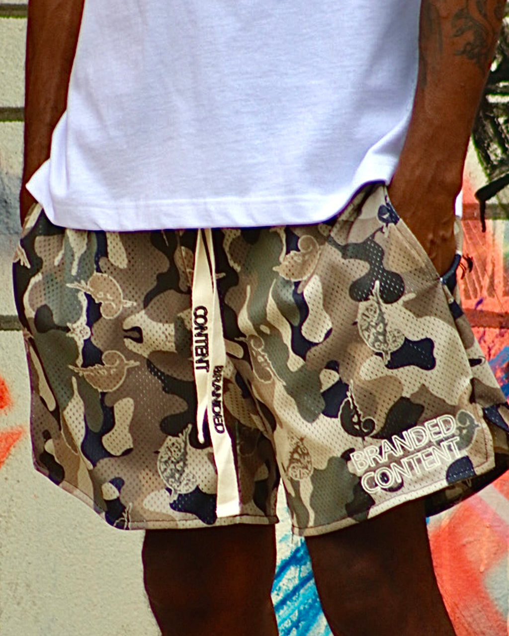 Camouflage Chameleon Mesh Shorts (green)