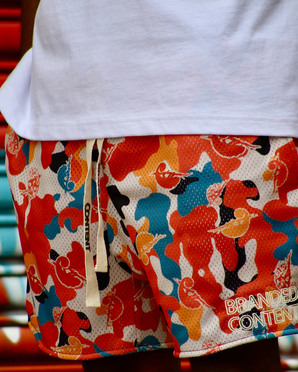 Camouflage Chameleon Mesh Shorts (red)